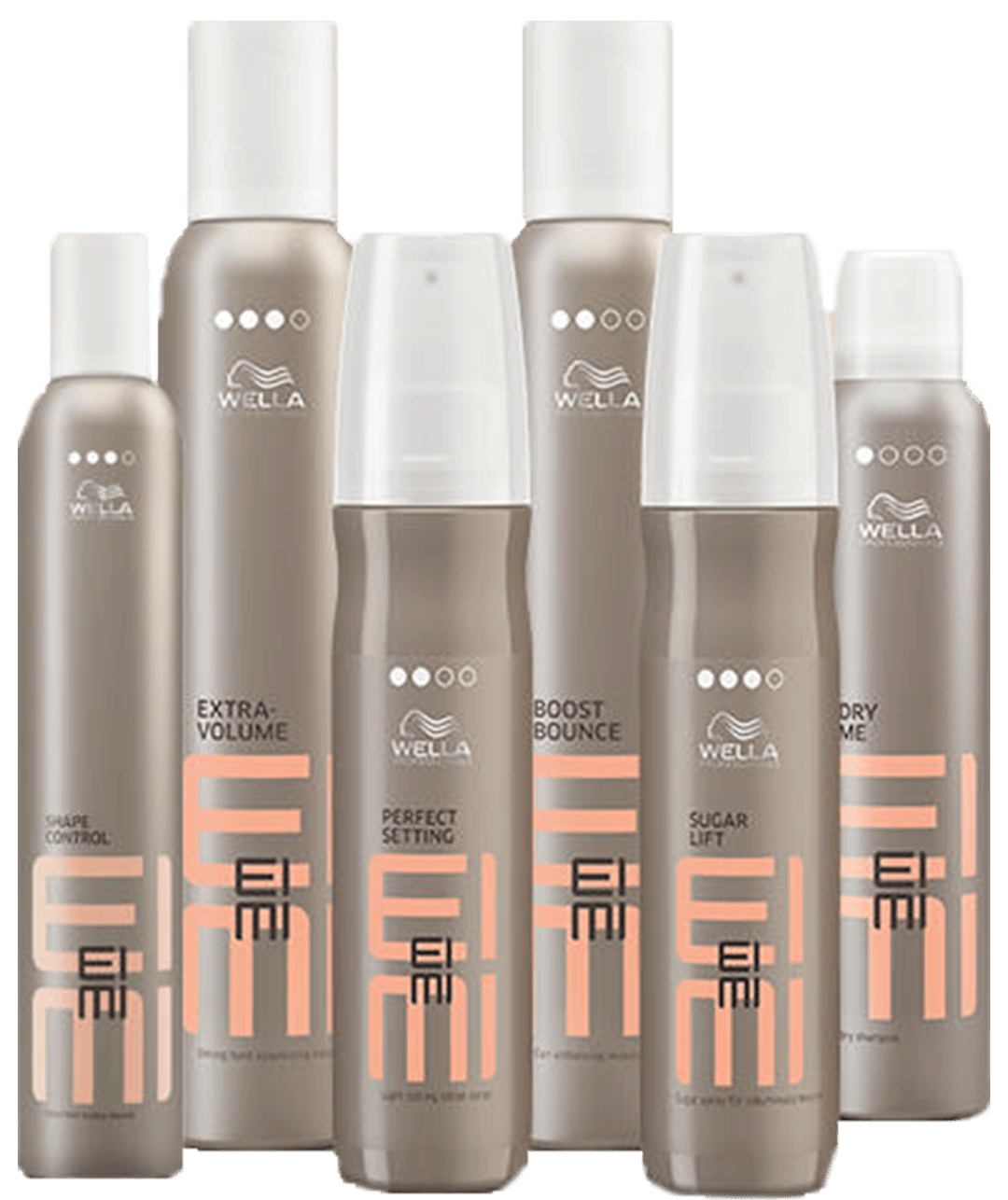 Wella Professional hair products, including styling sprays, volumising mousse, and hair treatments, available at A Step Up For Hair unisex salon.